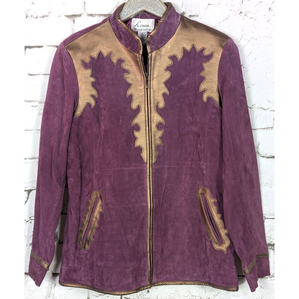LINEA Louis Dell'Ollio Western Artsy Boho Leather Suede Jacket Medium NWT